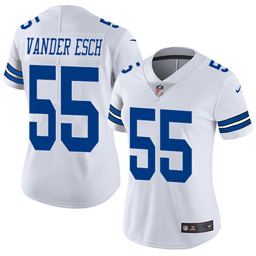 Women's Dallas Cowboys #55 Leighton Vander Esch White Vapor Untouchable Limited Stitched Jersey(Run Small）